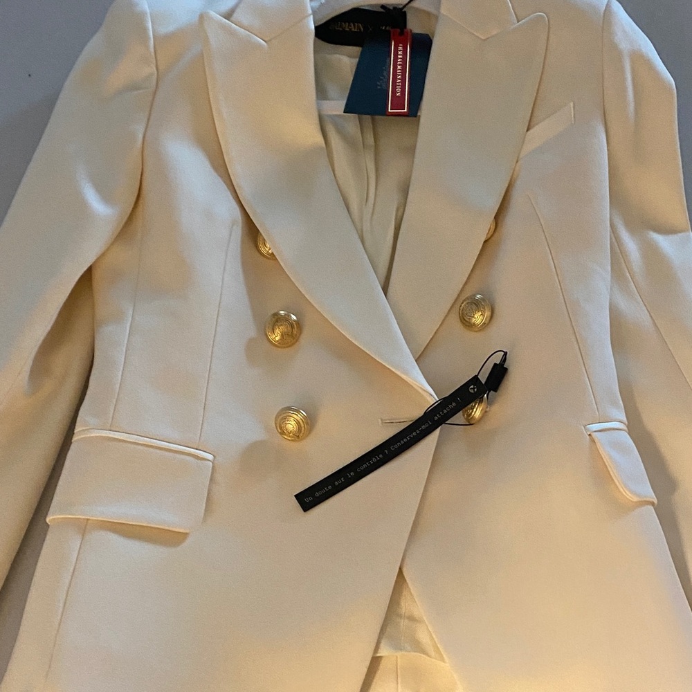 Balmain Cream Blazer with Gold Buttons